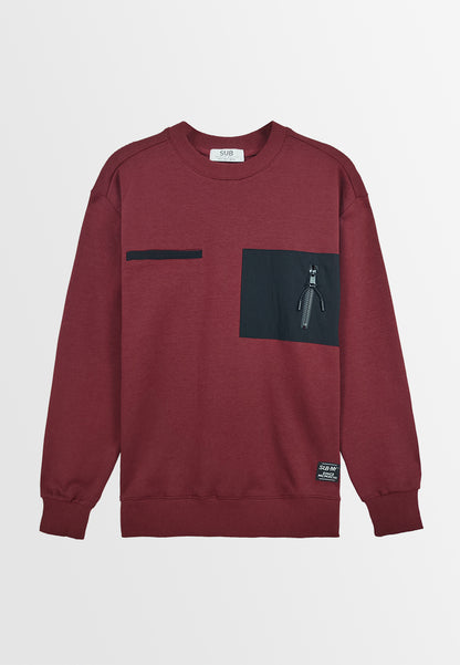 Men Long-Sleeve Sweatshirt - Maroon - 310171