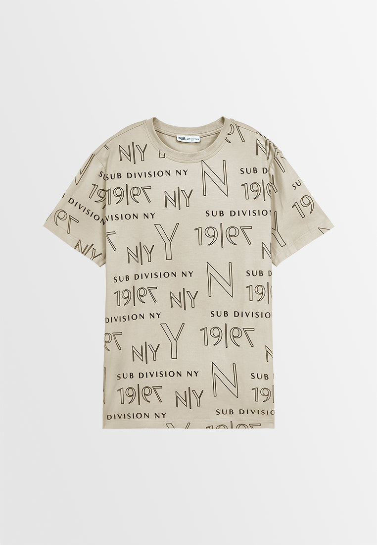 Men Short-Sleeve Graphic Tee - Khaki - 410246