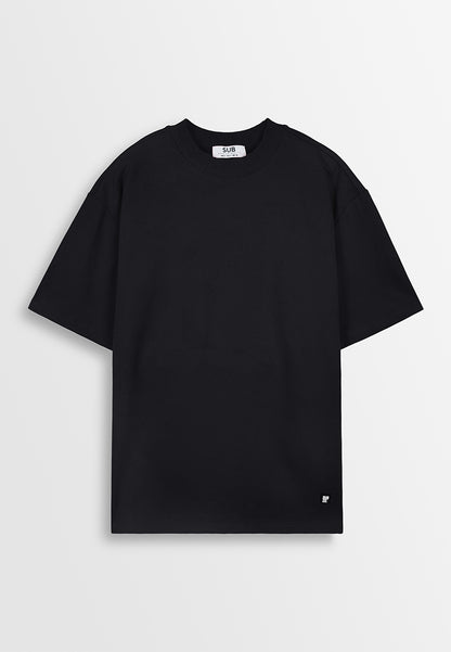 Men Oversized T-Shirt Short Sleeve - Black - 410195