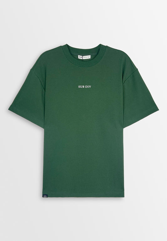 Men Oversized T-Shirt Short Sleeve - Dark Green - 410358