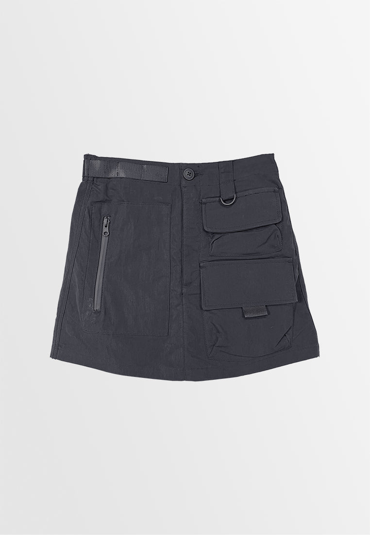 Women Cargo Skort - Black - S3W717