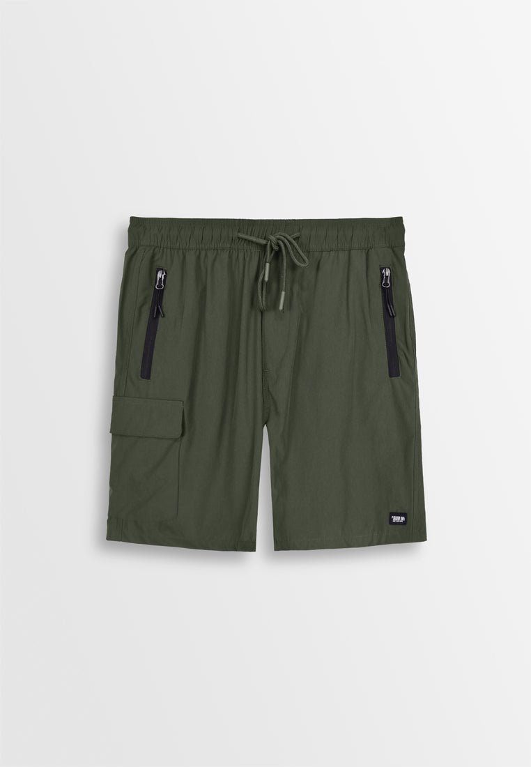 Men Woven Short Jogger - Army Green - 410054