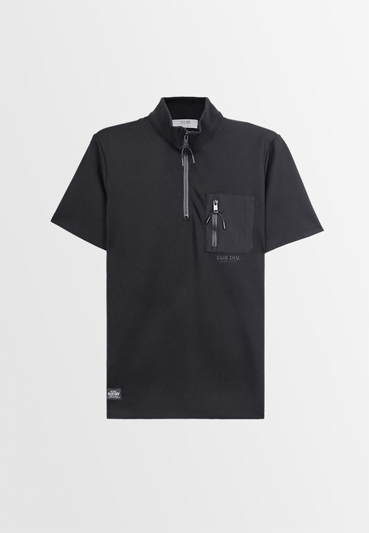 Men Short-Sleeve Polo Tee - Black - 410048