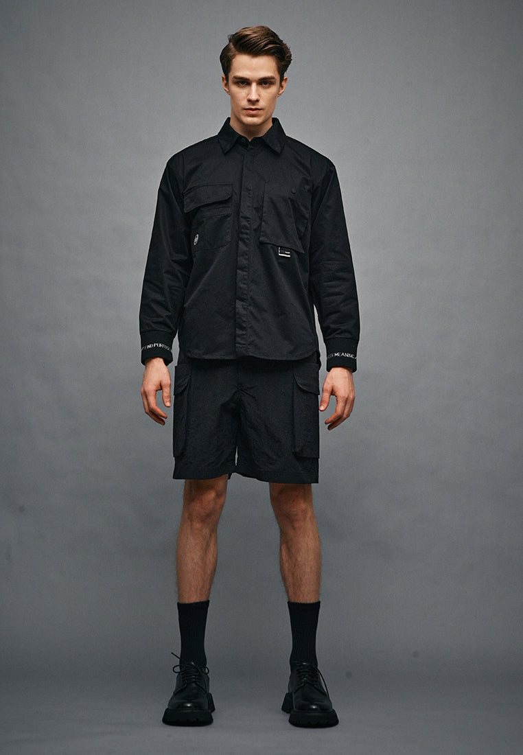 Men Cargo Short Pants - Black - 410338