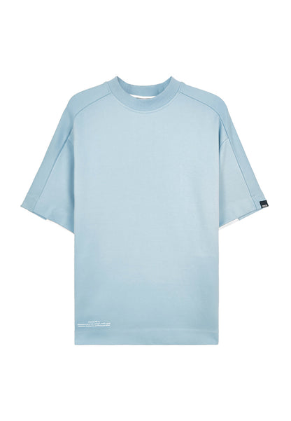 Men Oversized T-Shirt Short Sleeve - Blue - 410071