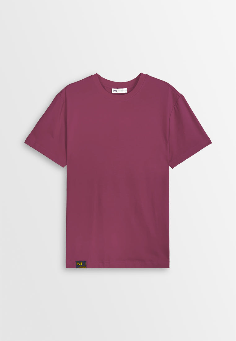 Men Short-Sleeve Basic Tee - Maroon - 510022