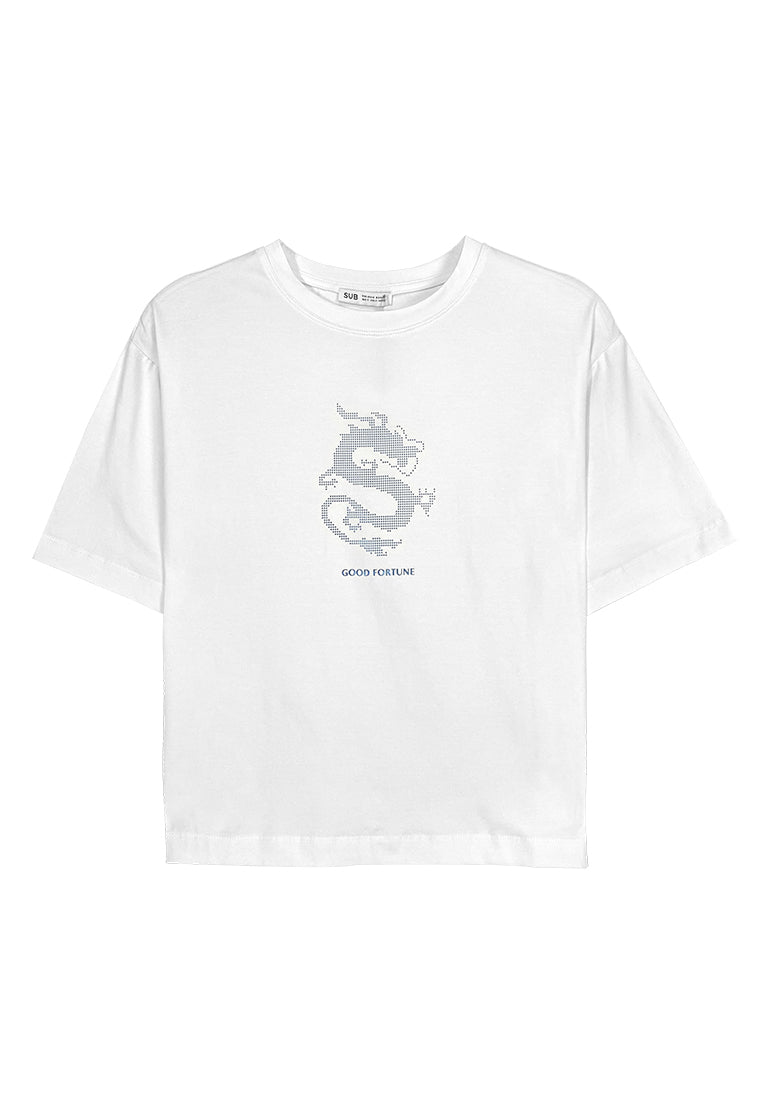 Women Short-Sleeve Fashion Tee - White - 410036