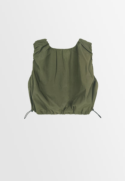 Women Sleeveless Blouse - Army Green - 310037