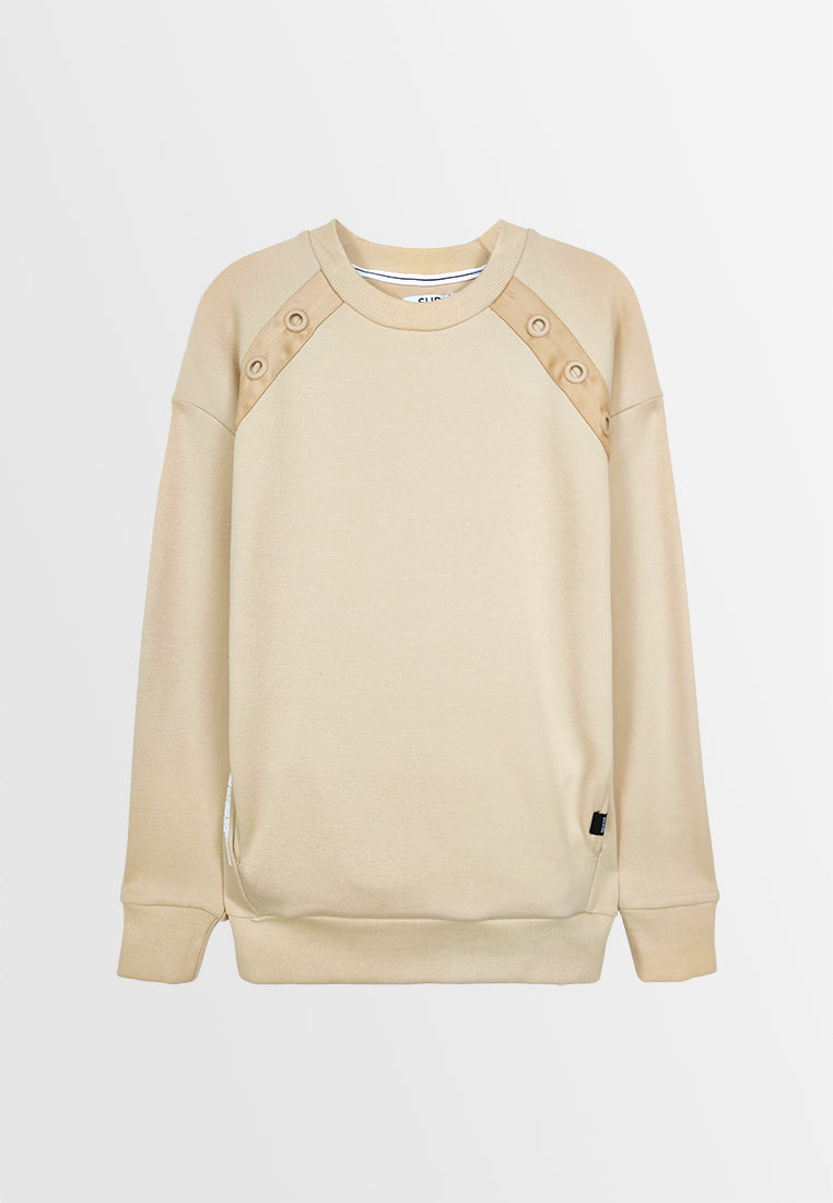 Men Long-Sleeve Sweatshirt - Khaki - 410078