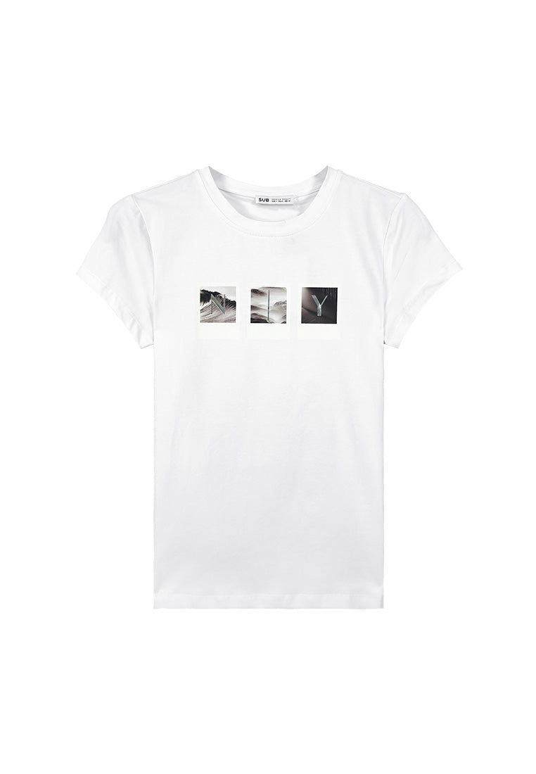 Women Short-Sleeve Graphic Tee - White - F3W853