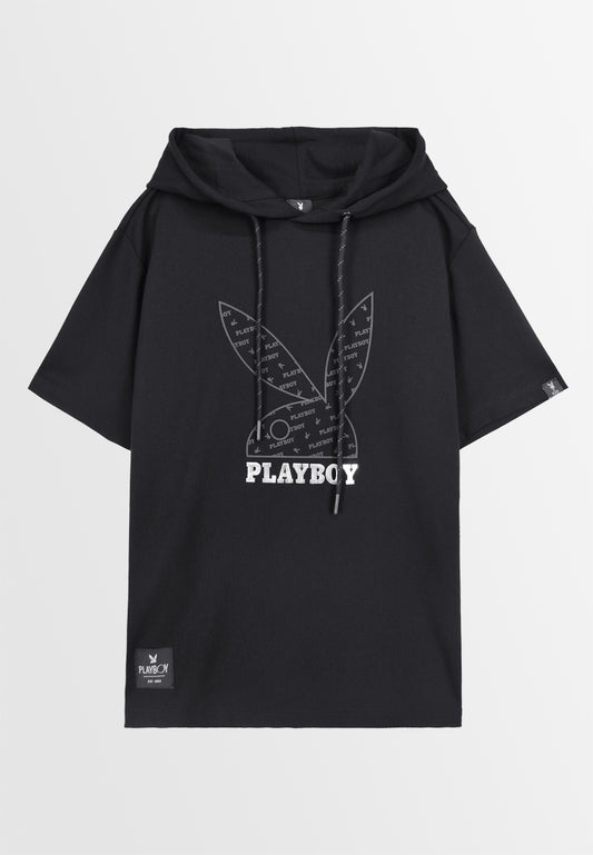 Playboy x SUB Men Short-Sleeve Sweatshirt Hoodie - Black - 410161