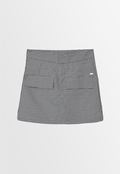 Women Houndstooth Skort - Dark Grey - S3W612