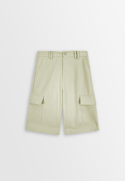 Women Cropped Pants - Khaki - 410145