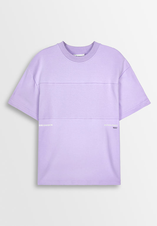 Men Oversized T-Shirt Short Sleeve - Purple - 410323