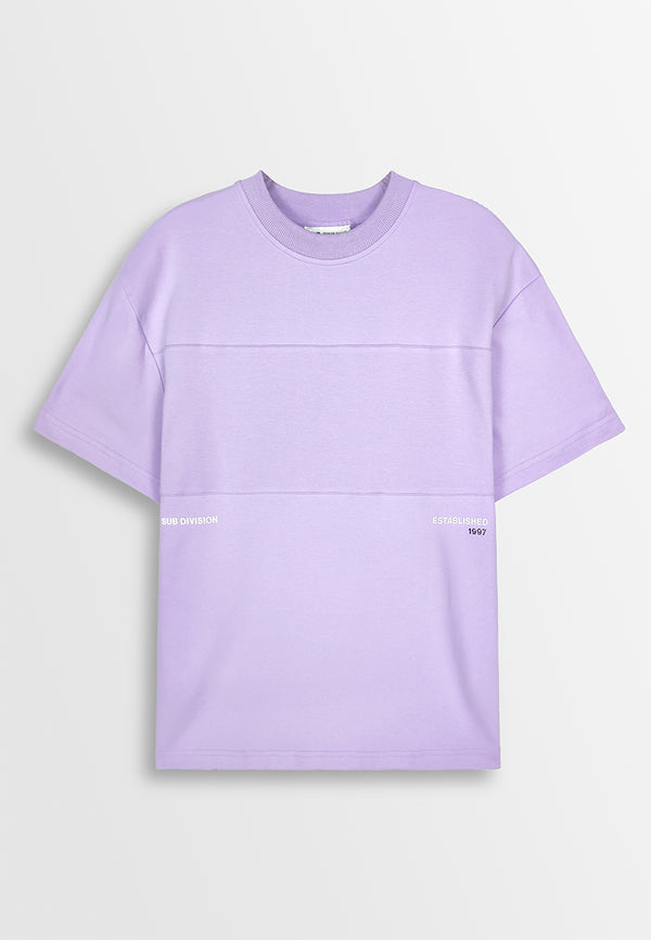 Men Oversized T-Shirt Short Sleeve - Purple - 410323