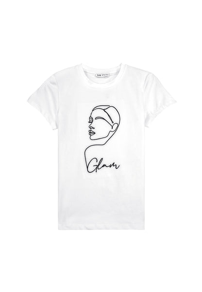 Women Short-Sleeve Graphic Tee - White - F3W861