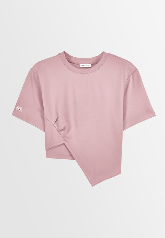 Women Short-Sleeve Fashion Tee - Pink - 410044