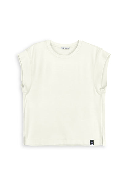 Women Sleeveless Fashion Tee - White - 410336