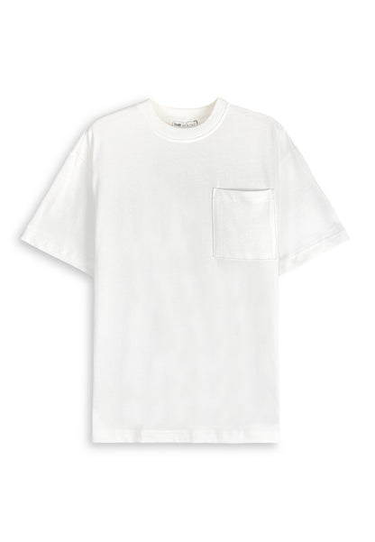 Men Oversized T-Shirt Short Sleeve - White - 410361