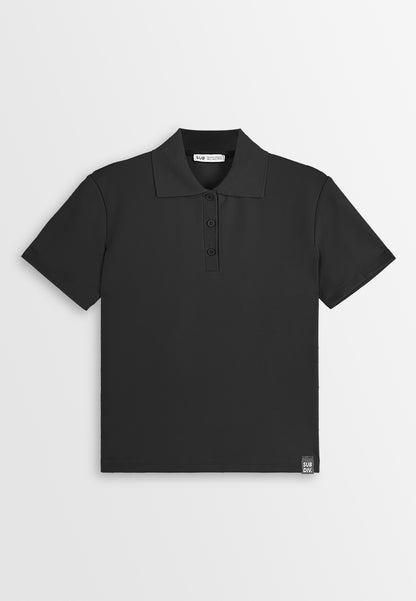 Women Polo Tee - Black - 410340