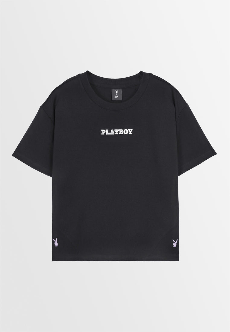 Playboy x SUB  Women Short-Sleeve Fashion Tee - Black - 410101