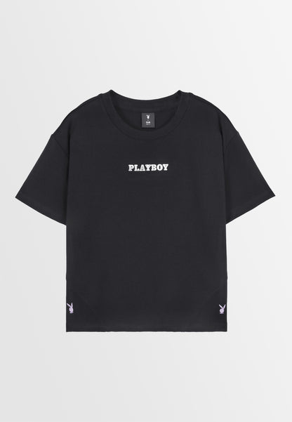 Playboy x SUB  Women Short-Sleeve Fashion Tee - Black - 410101