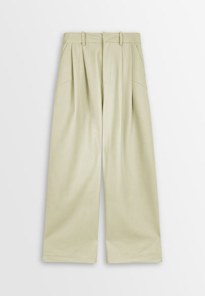 Women Straight Cut Long Pants - Khaki - 410133