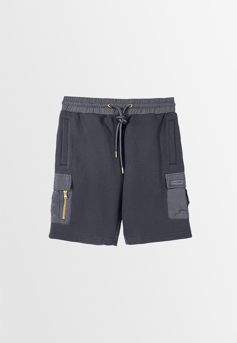 Men Cargo Short Jogger - Black - H2M647