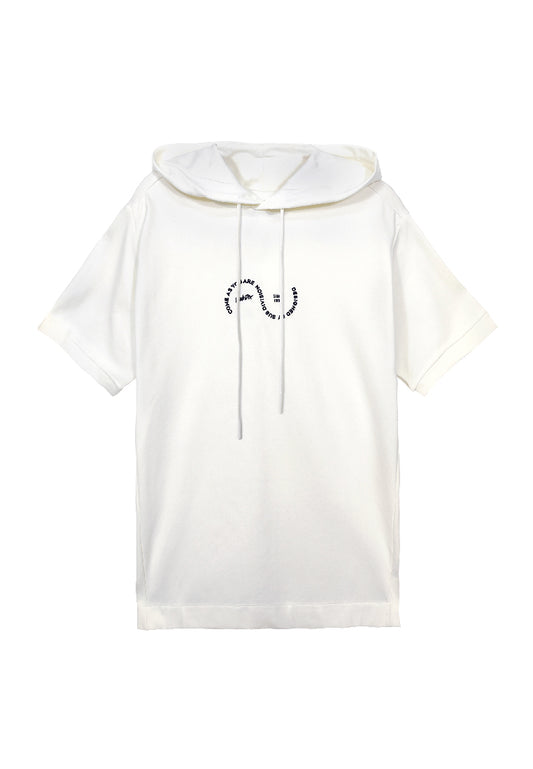 Men Short-Sleeve Sweatshirt Hoodie - White - M3M846