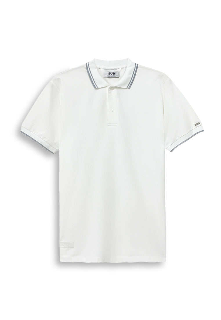 Men Short-Sleeve Polo Tee - White - H2M642