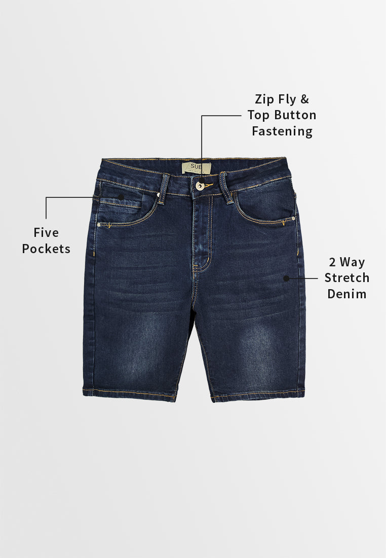 Men Short Jeans - Dark Blue - 410061