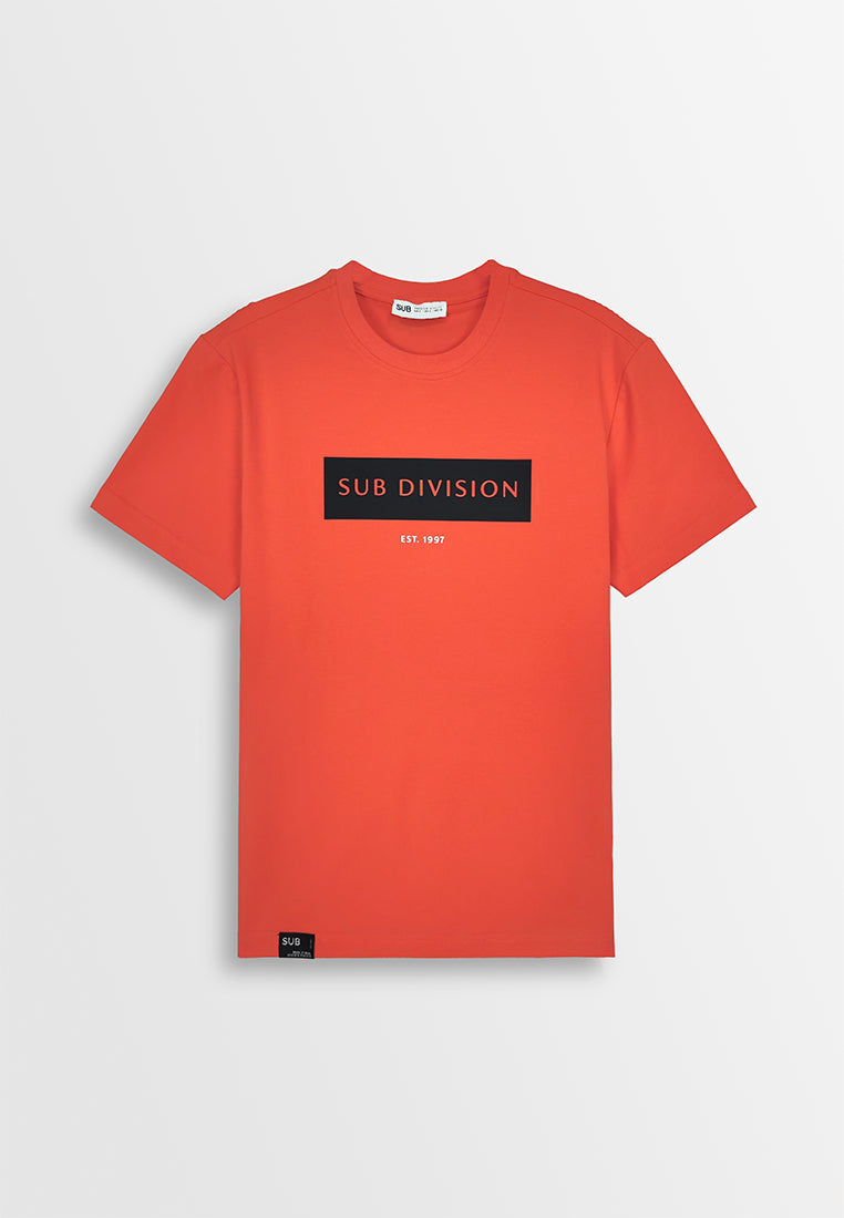 Men Short-Sleeve Graphic Tee - Orange - 410325