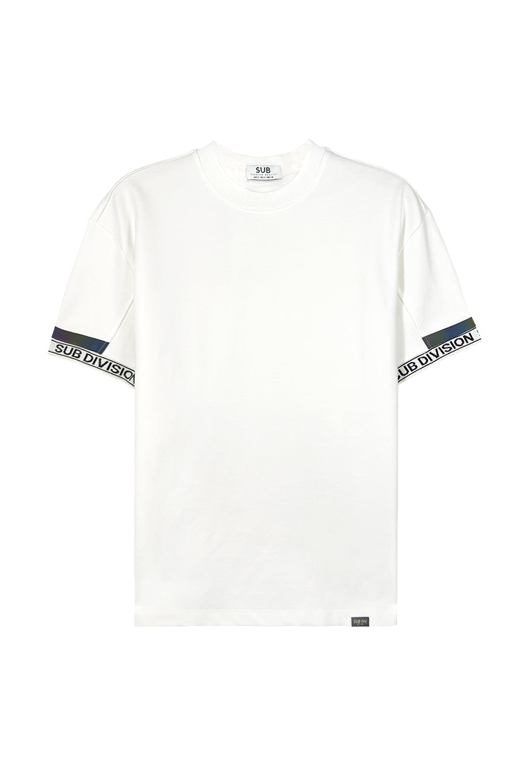 Men Oversized T-Shirt Short Sleeve - White - 310011