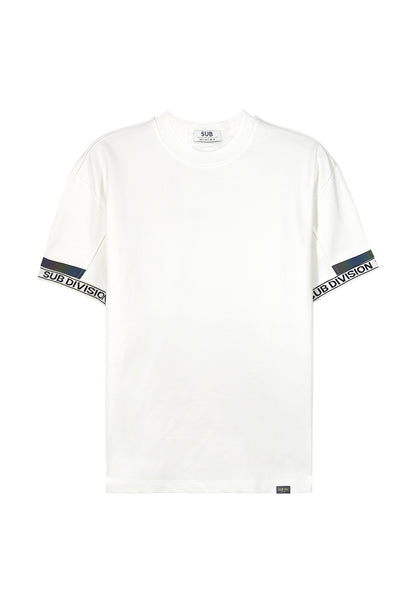 Men Oversized T-Shirt Short Sleeve - White - 310011