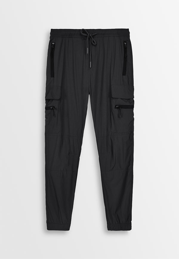 Men Woven Long Jogger - Black - 410055