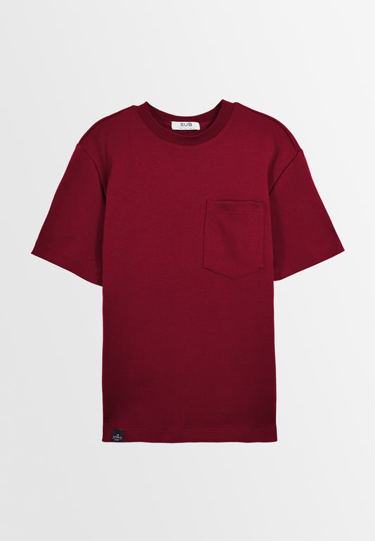 Men Short-Sleeve Fashion Tee - Dark Red - M3M875