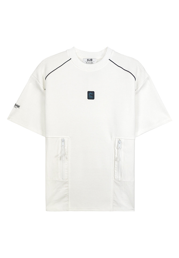 Men Oversized T-Shirt Short Sleeve - White - 410022