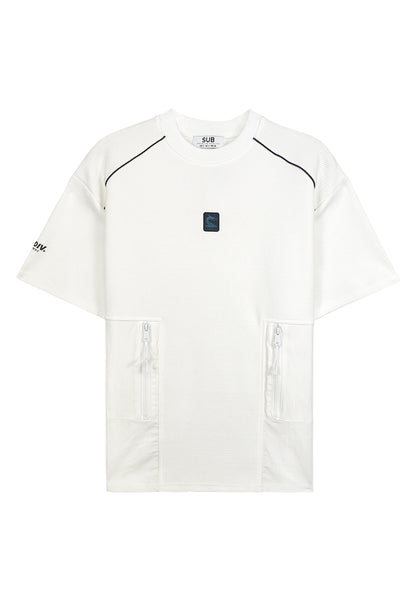 Men Oversized T-Shirt Short Sleeve - White - 410022