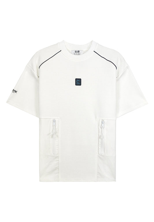 Men Oversized T-Shirt Short Sleeve - White - 410022