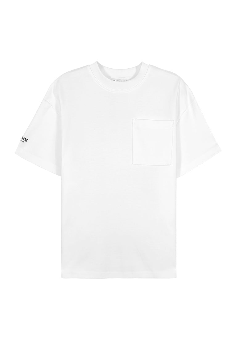 Men Oversized T-Shirt Short Sleeve - White - 310192