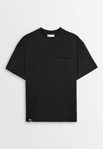 Men Oversized T-Shirt Short Sleeve - Black - 410297