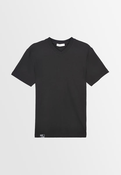 Men Short-Sleeve V-Neck Basic Tee - Black - 310023