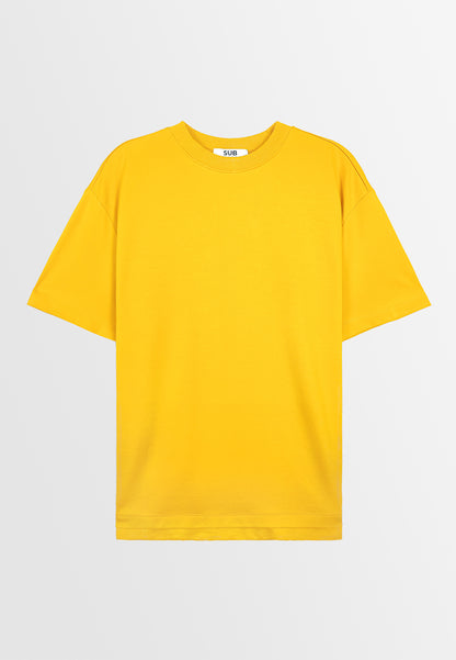 Men Oversized T-Shirt Short Sleeve - Yellow - 410042