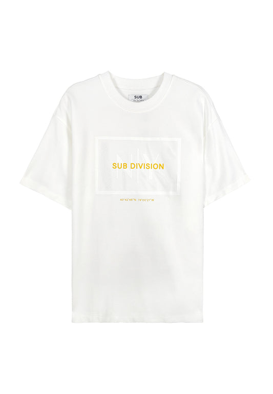 Men Oversized T-Shirt Short Sleeve - White - 310079