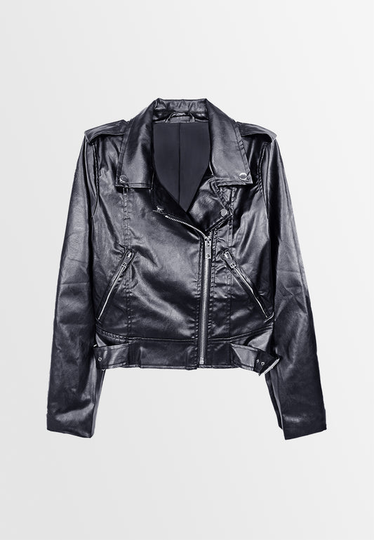 Women Leather Jacket - Black - M3W810