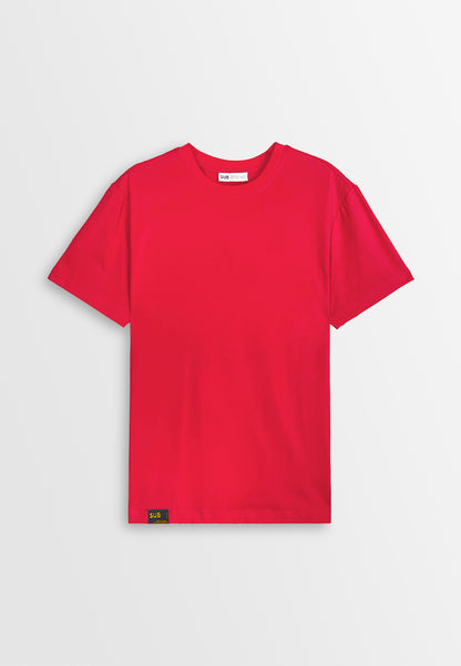 Men Short-Sleeve Basic Tee - Red - 410410