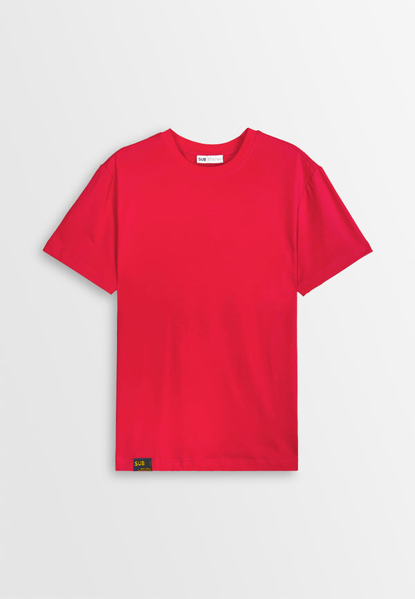 Men Short-Sleeve Basic Tee - Red - 410410