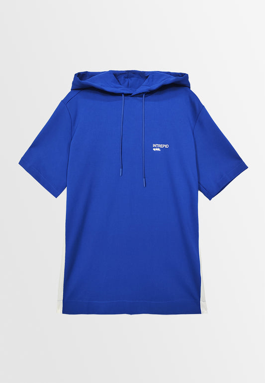 Men Short-Sleeve Sweatshirt Hoodie - Blue - M3M845