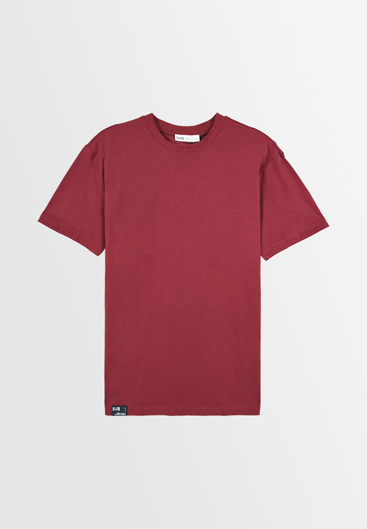 Men Short-Sleeve Basic Tee - Maroon - 310197