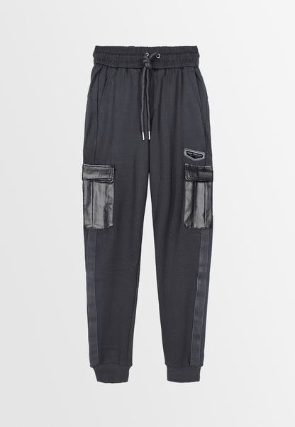 Men Long Jogger - Black - M3M892